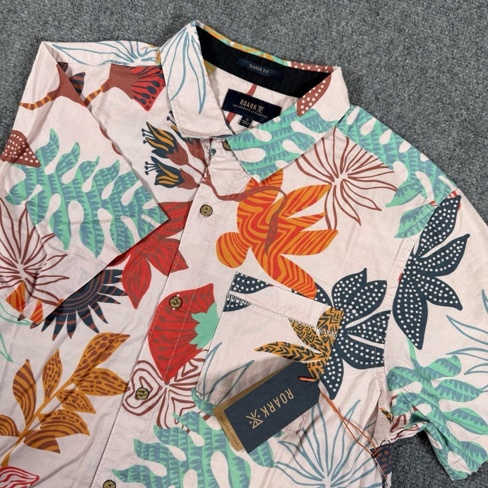 Roark Shirt Mens Small Journey Zealandia Floral Button Up Classic Fit New